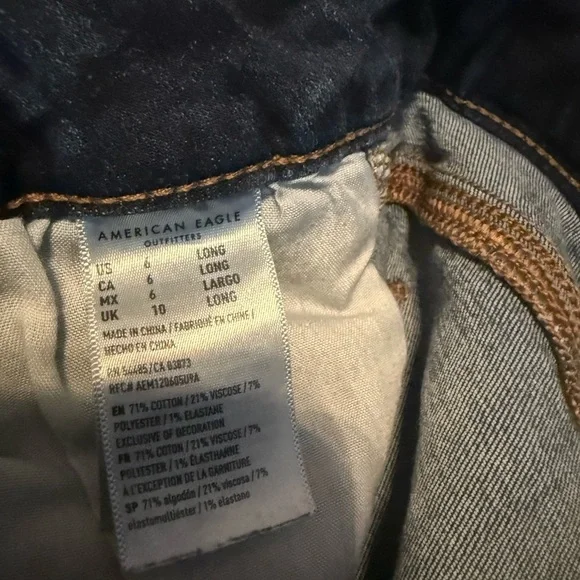 American Eagle Super Stretch Jegging Dark Wash Denim Jeans Women’s Size 6 Long - Picture 2 of 5